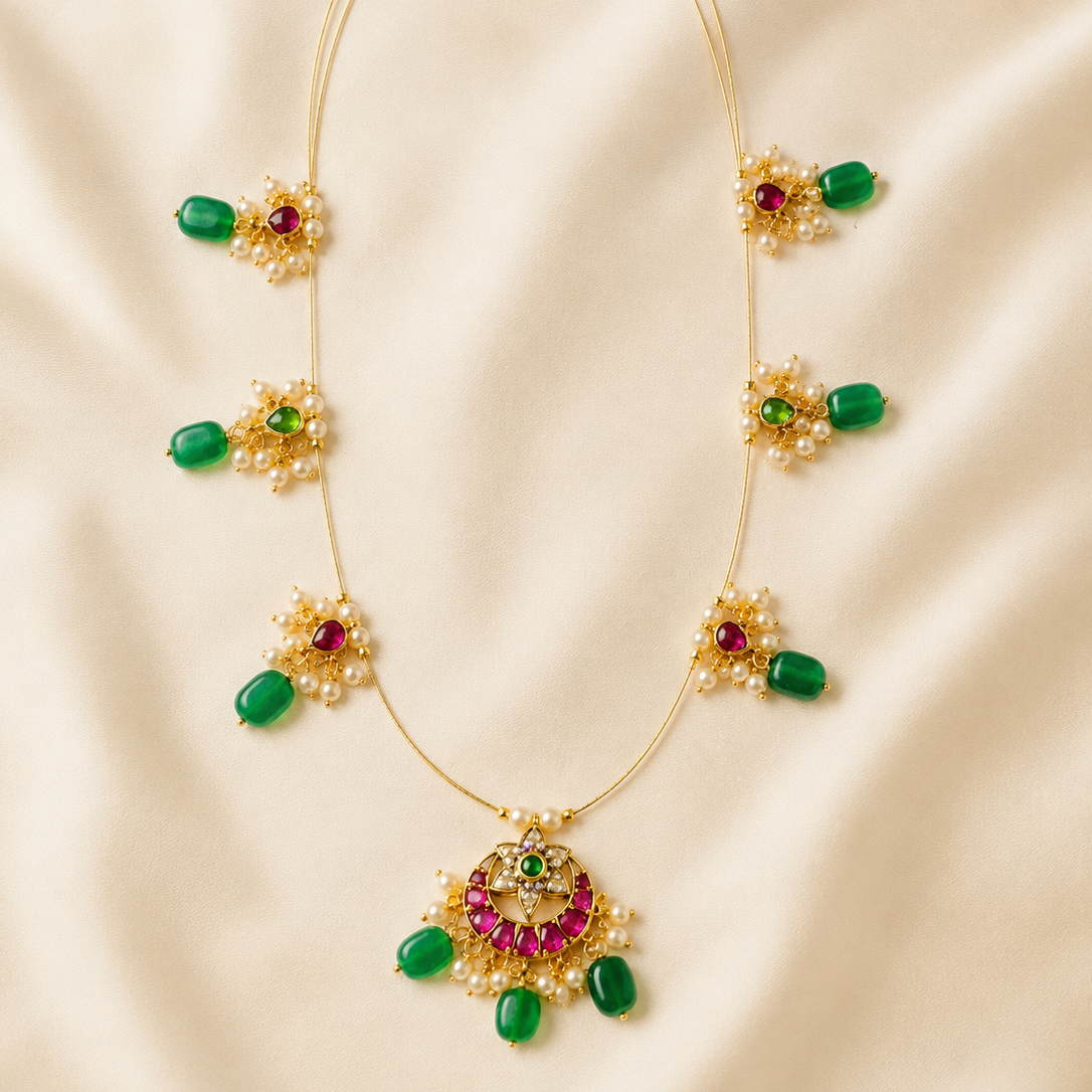 Indian necklace Set (necklace + earring) 024 - alternate view
