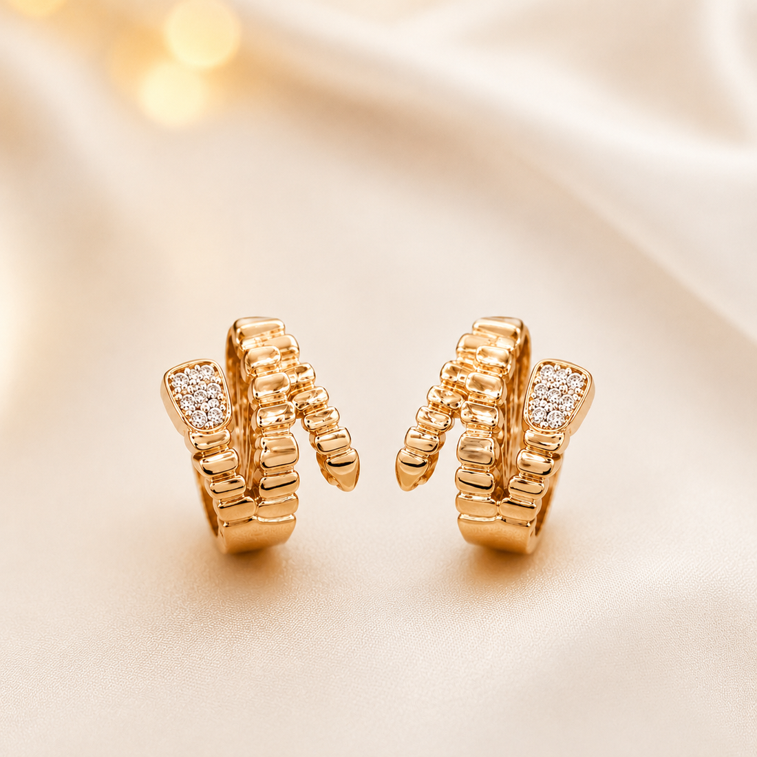 Earrings 444 (Light Rose gold) - 316L stainless steel by Qimati