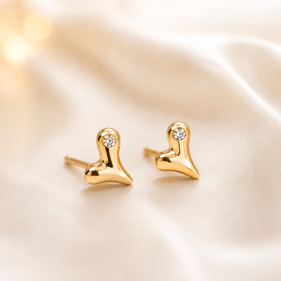 Earrings 451 (Tiny Studs) (Light Rose gold) - 316L stainless steel by Qimati