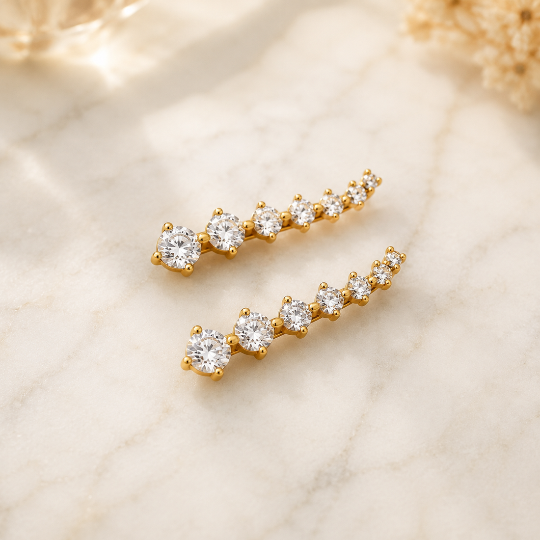 Earrings 369 (Clip Ons) - brass by Qimati