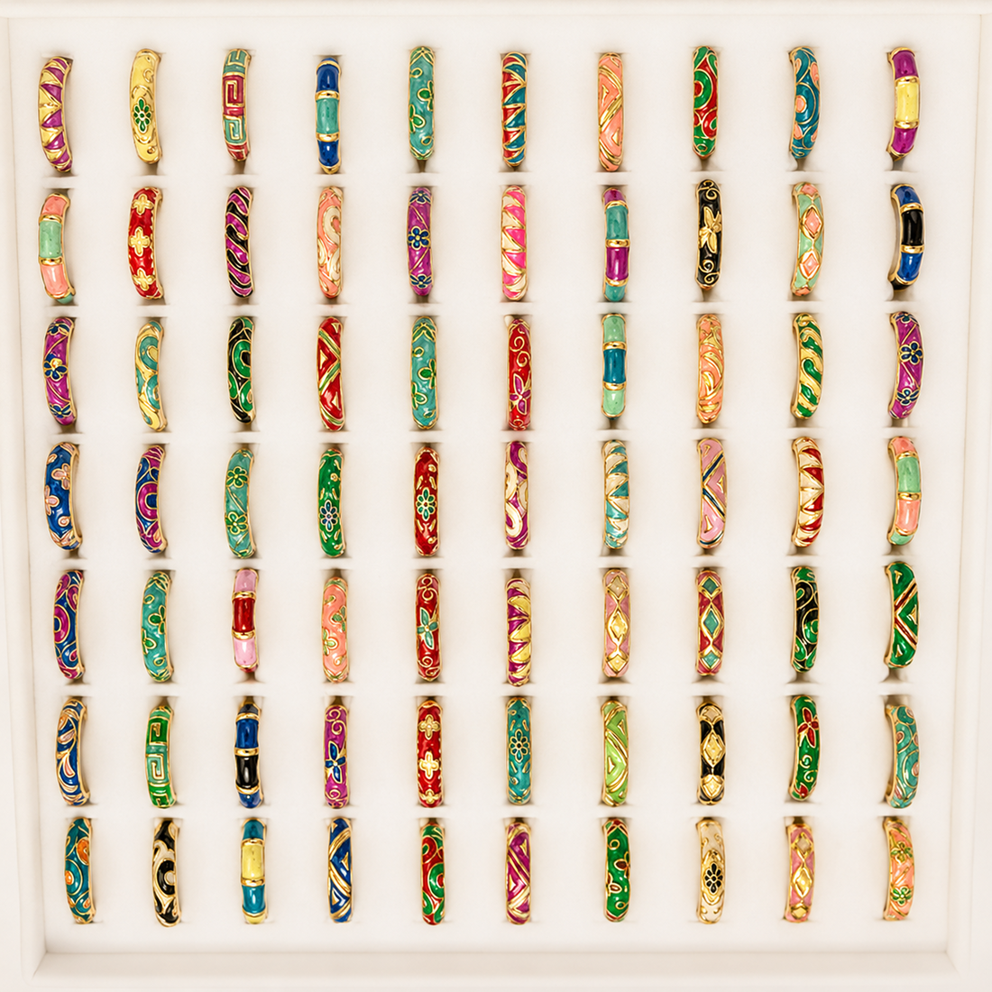 Rings 193 (Set of 6 Different rings) - 304 stainless steel by Qimati