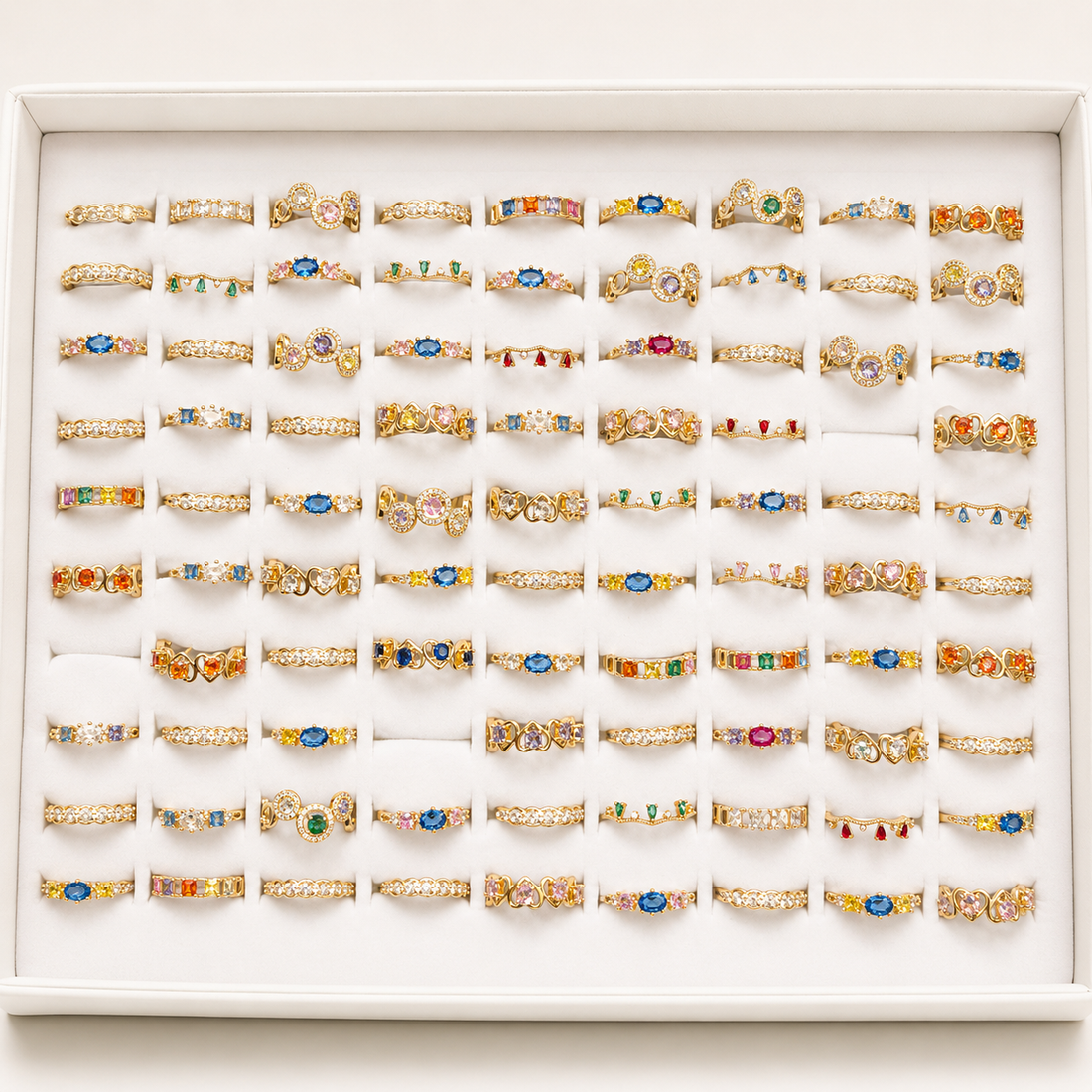 Rings 224(Set of 10 Different Rings for 750/-) - 304 stainless steel by Qimati