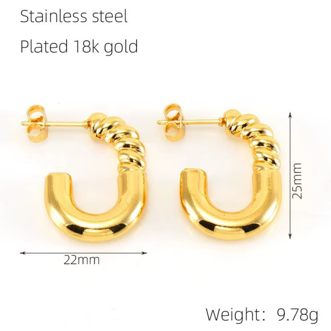 Earrings 004 - 316L stainless steel by Qimati