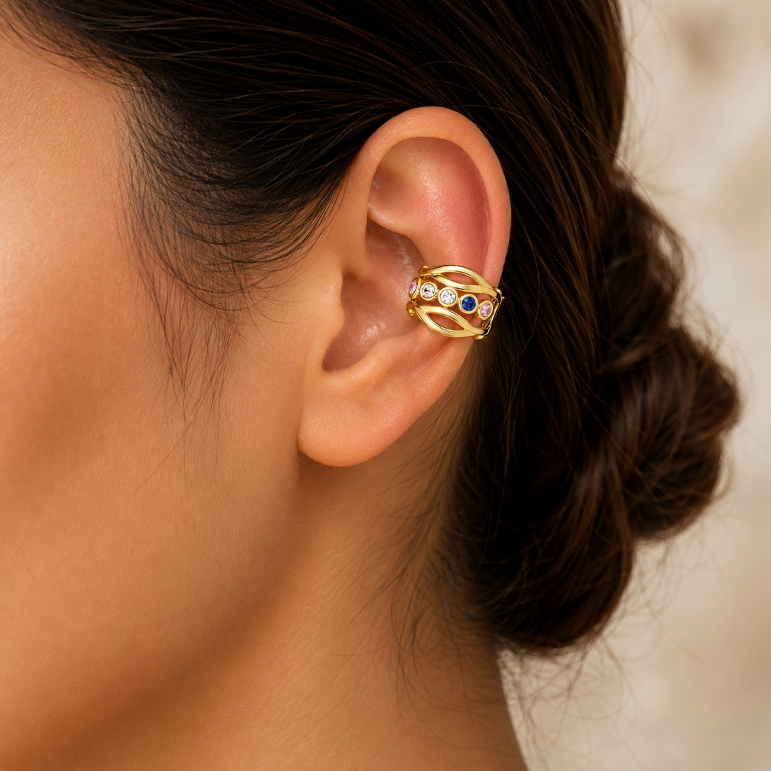 Earrings 406 (Ear-cuffs single piece) - 304 stainless steel by Qimati