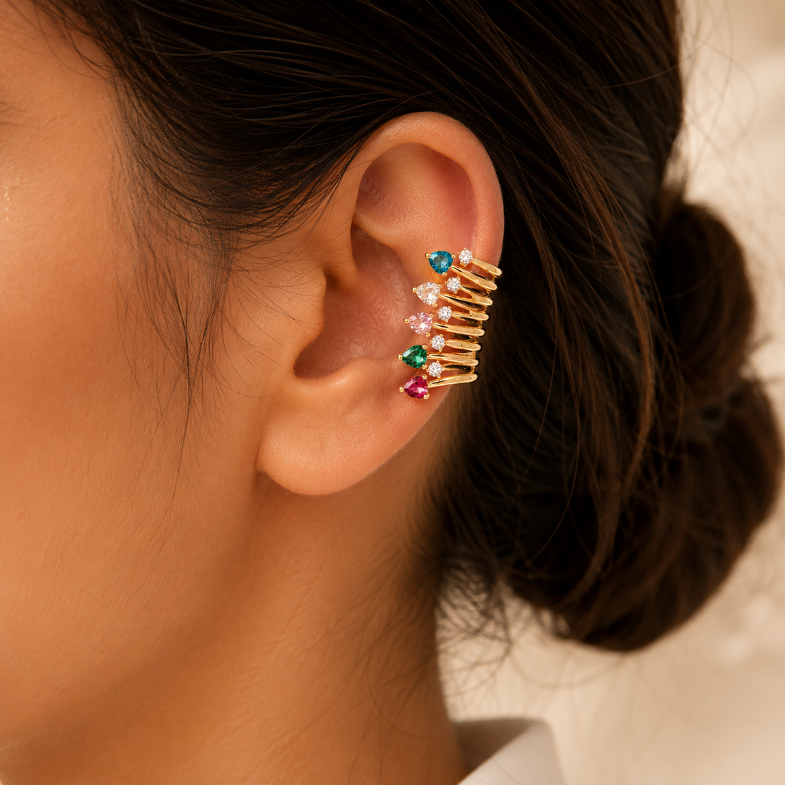 Earrings 403 (Ear-cuffs single piece) - 316L stainless steel by Qimati
