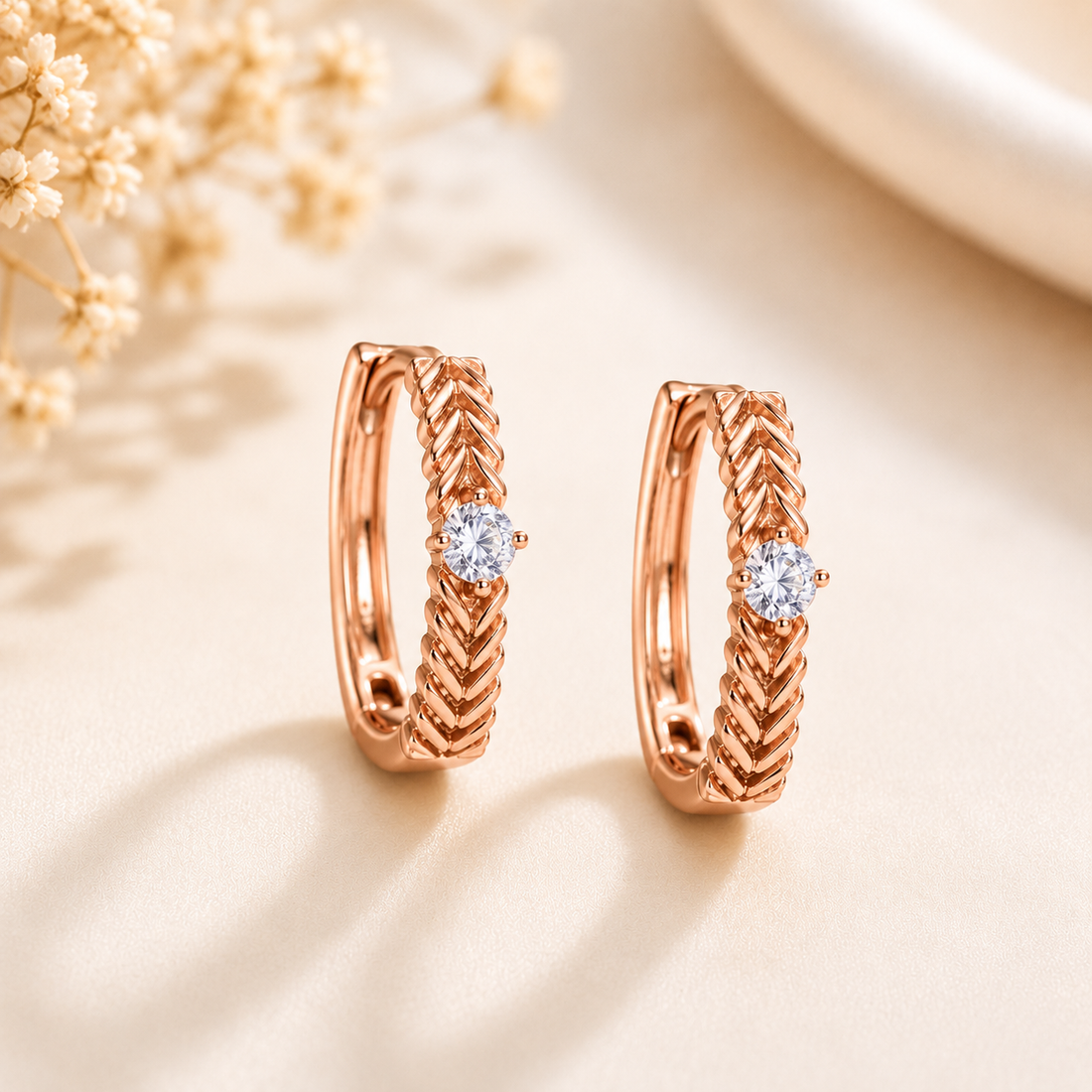 Earrings 432 (Light Rose gold) - 316L stainless steel by Qimati
