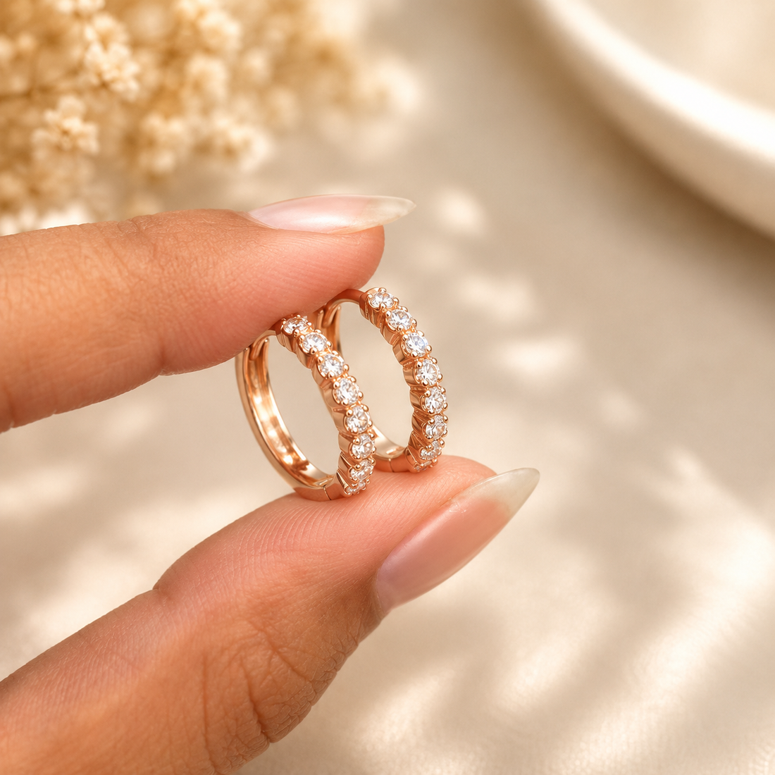 Earrings 430 (Light Rose gold) - 316L stainless steel by Qimati