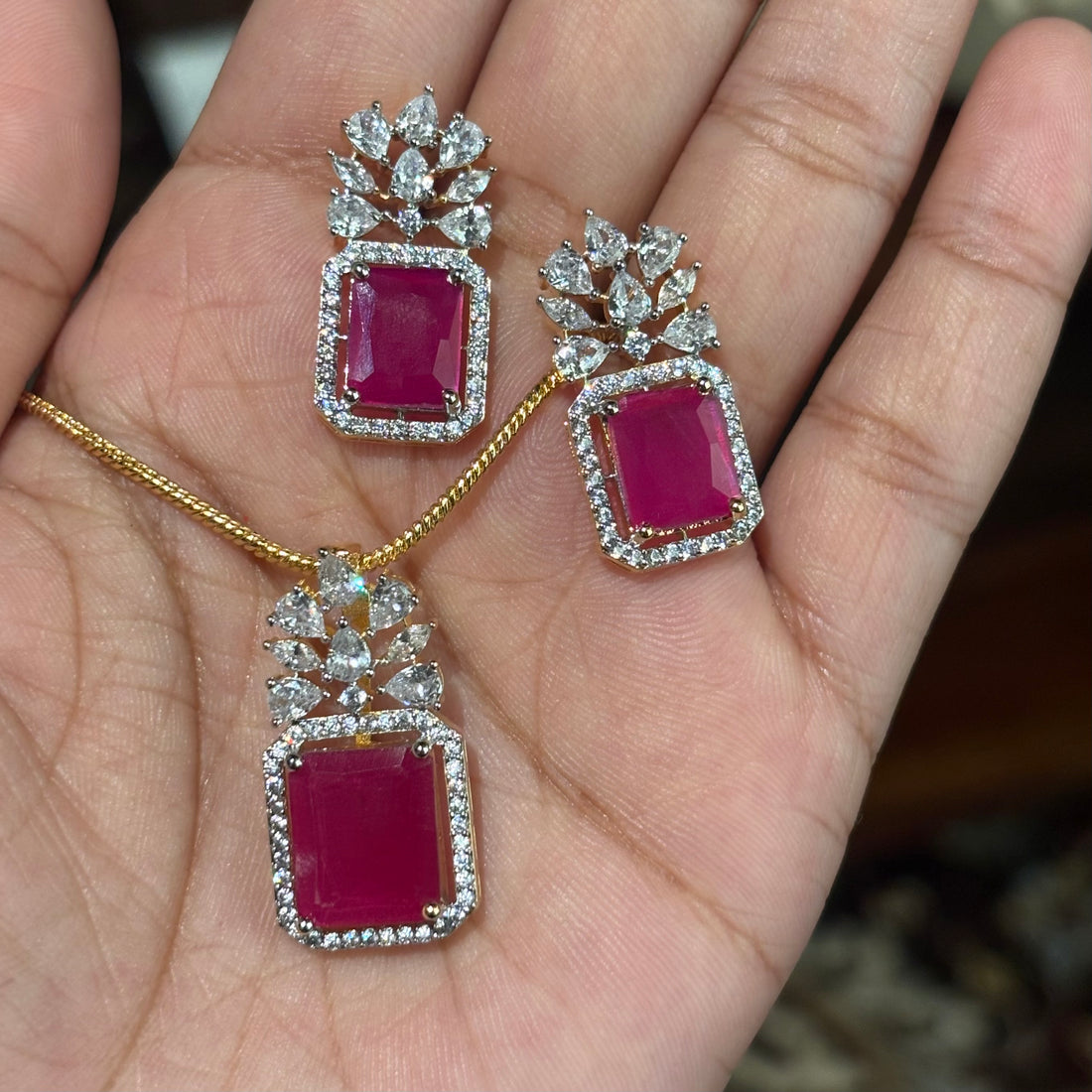 Indian Pendant Sets 022 (Without chain) - Qimati