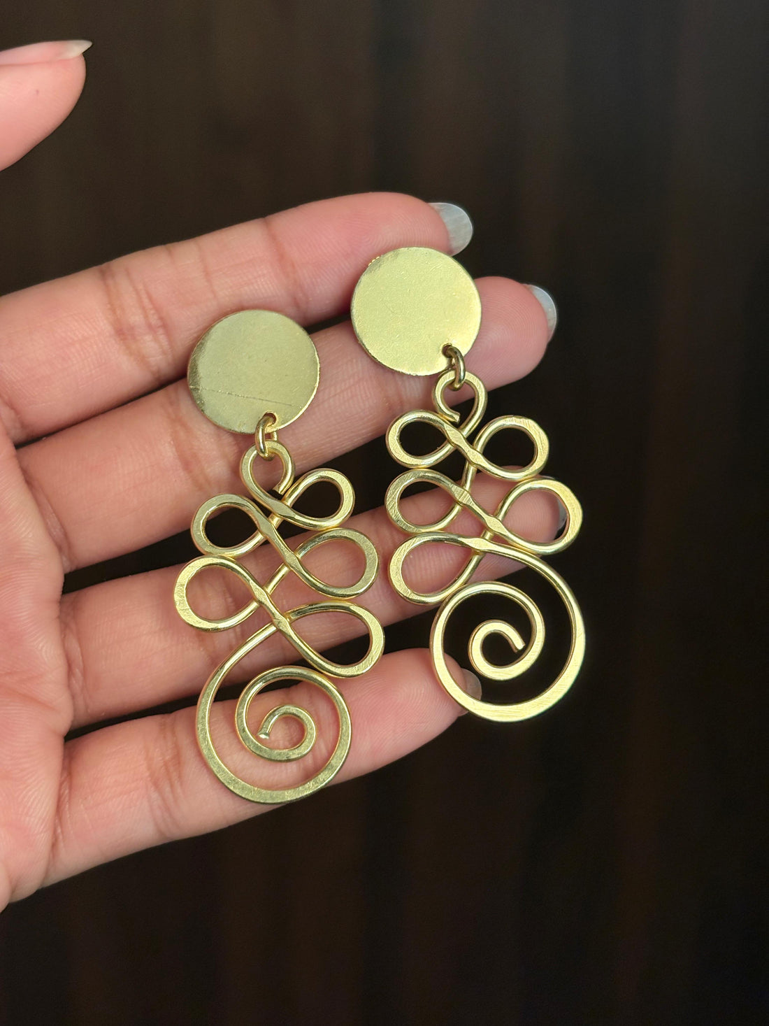 Earrings 096 - brass by Qimati