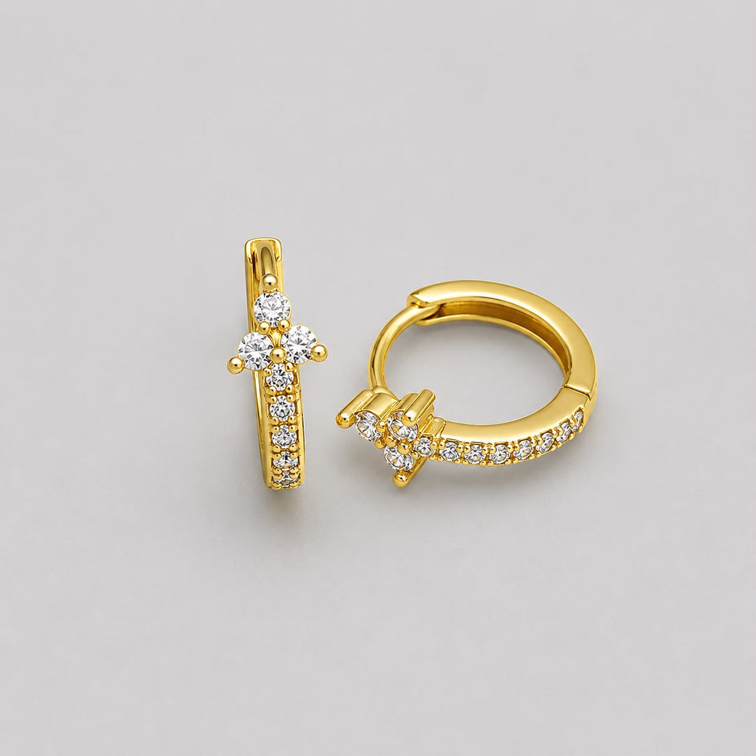 Earring (Huggies) 296 - brass by Qimati