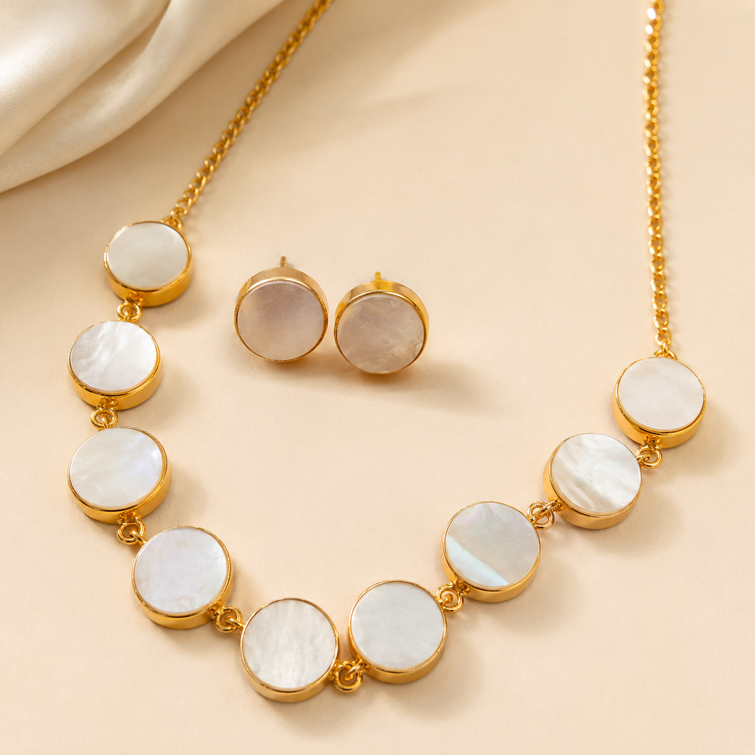 Set (Necklace & Earring) 003 - brass by Qimati