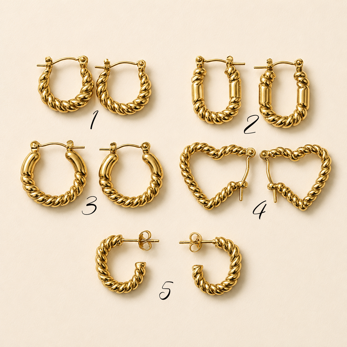 Earrings 540 - 304 stainless steel by Qimati