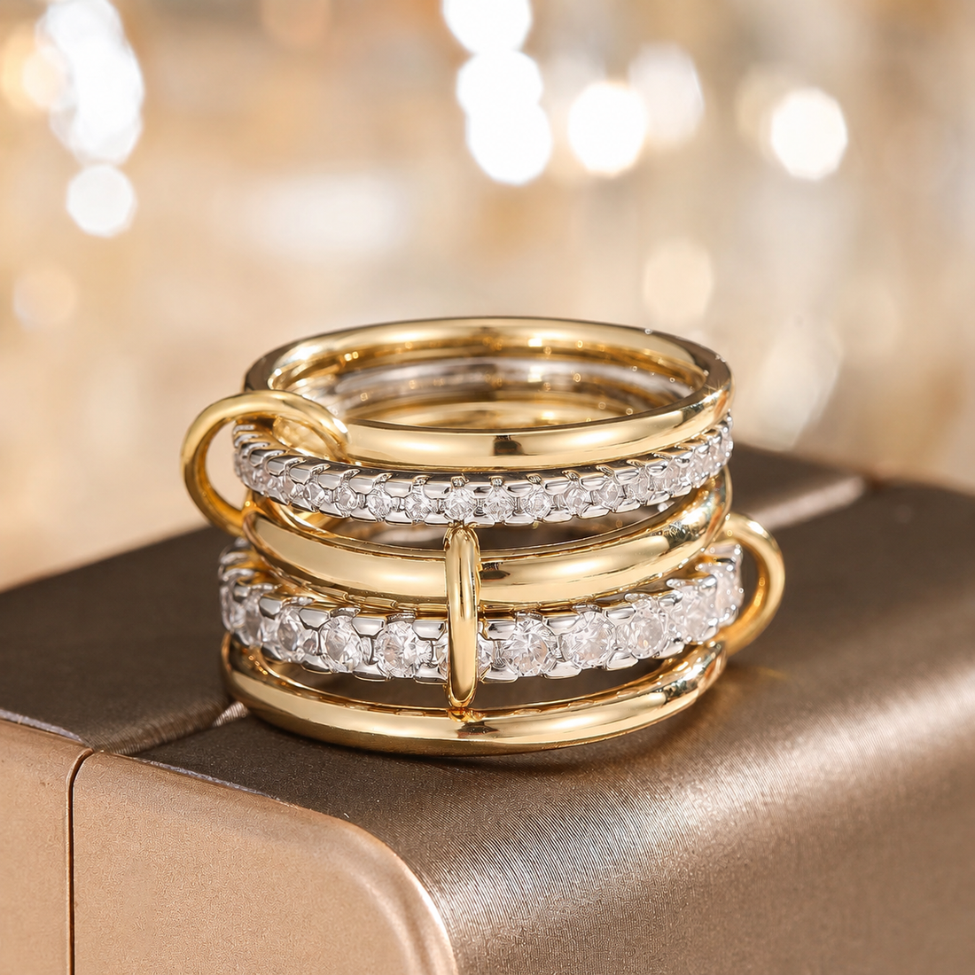 Rings 253 (5 Rings Stack) - 316L stainless steel by Qimati