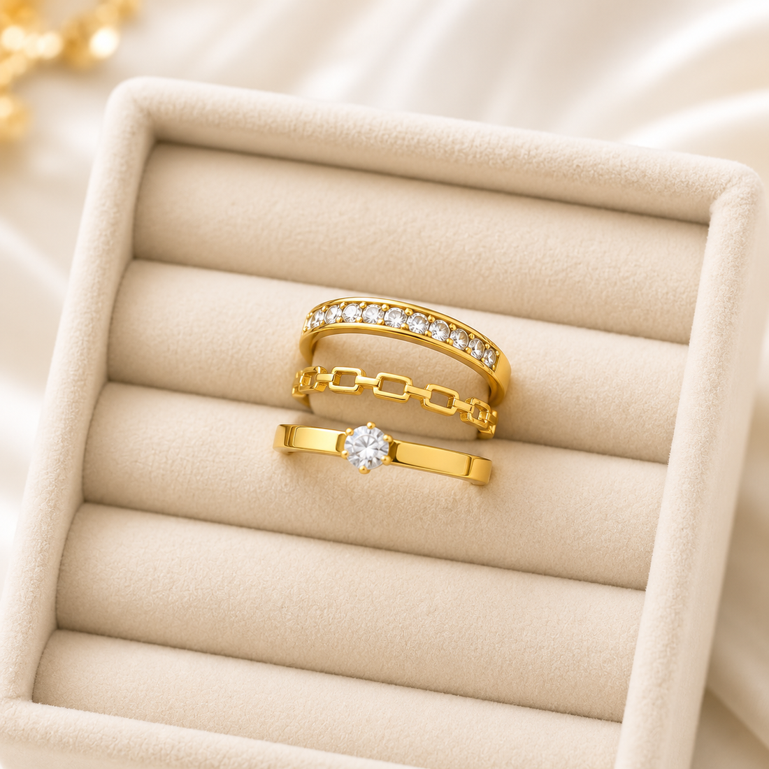 Rings 195 (Set of 3) - 304 stainless steel by Qimati