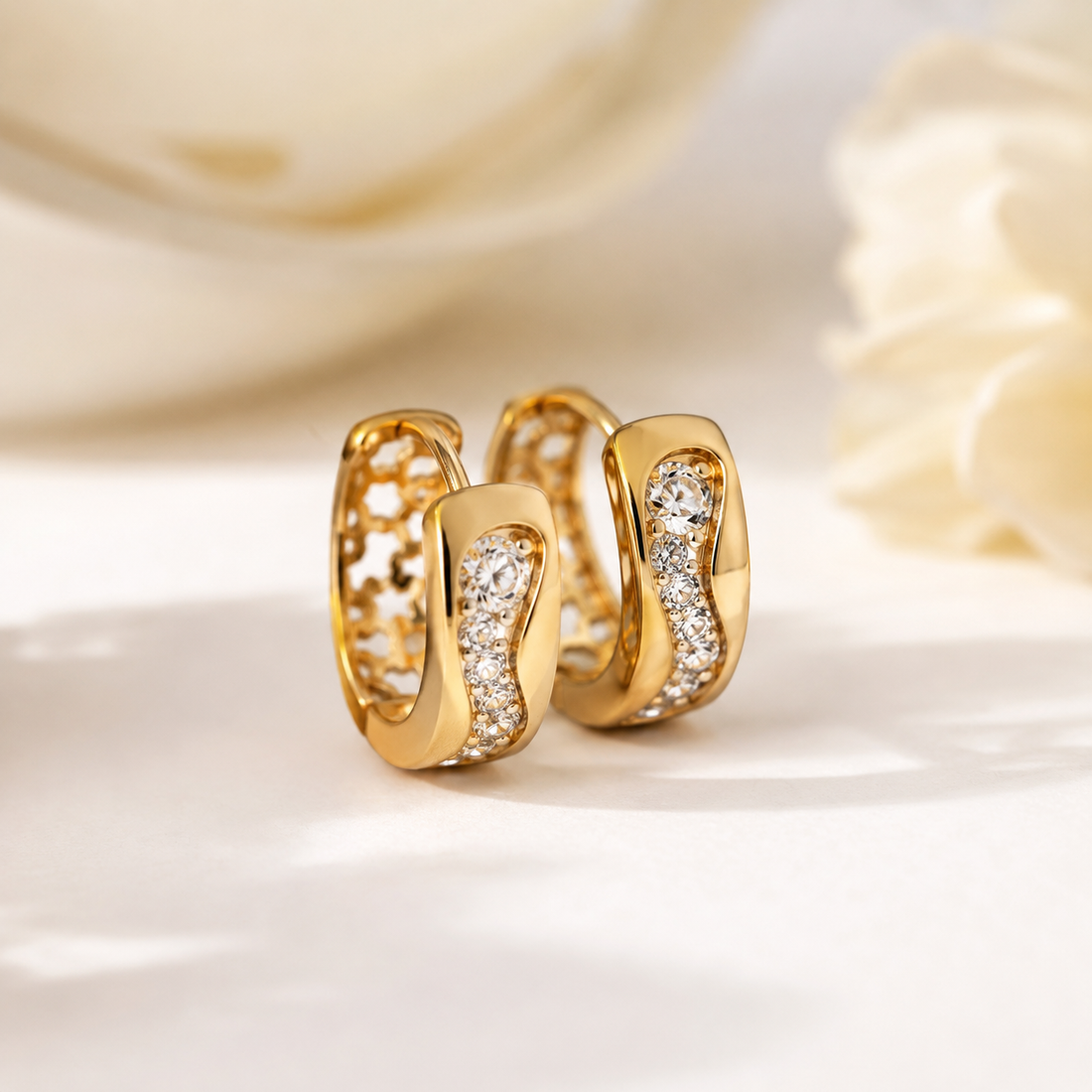 Earrings 442 (Light Rose gold) - 316L stainless steel by Qimati