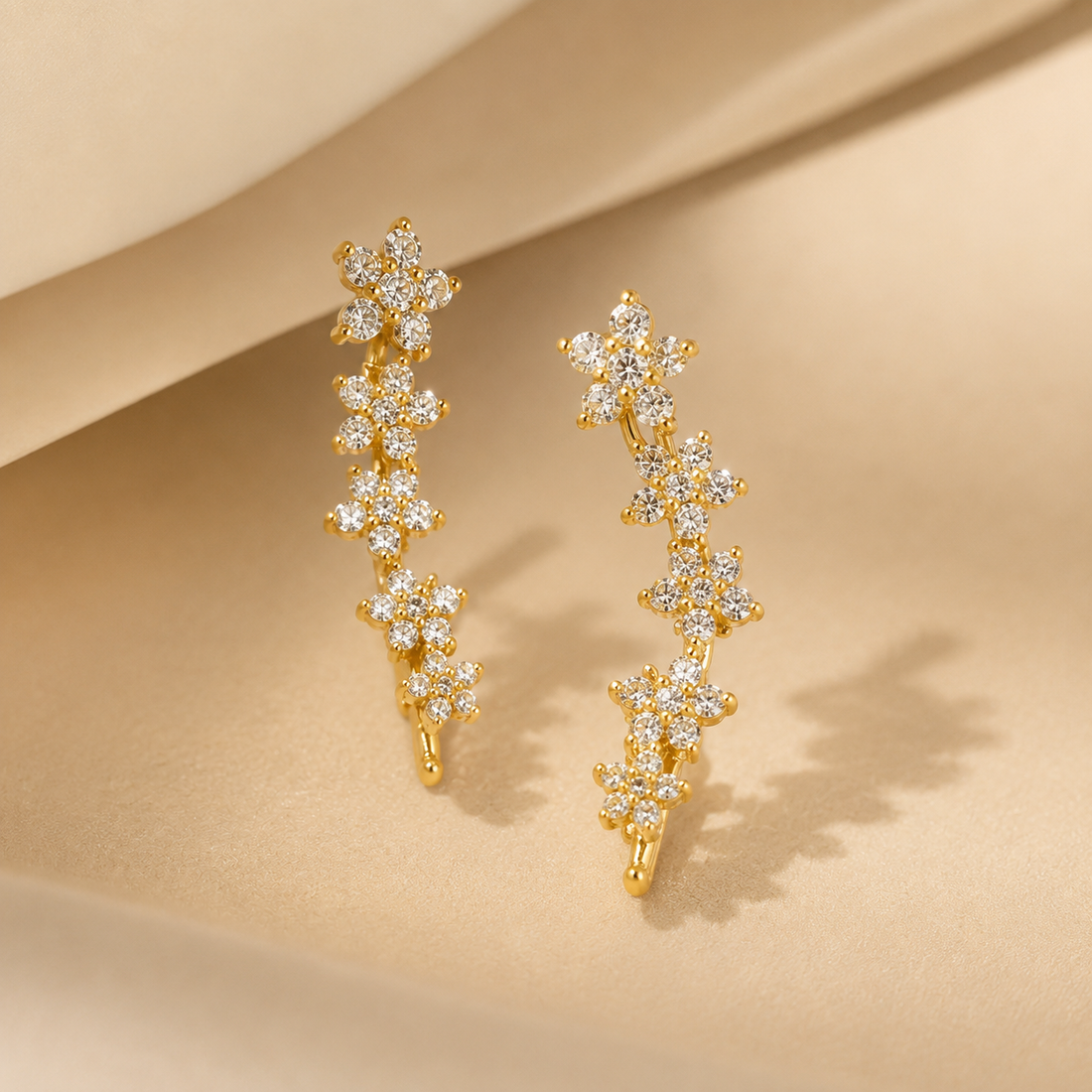 Earrings 450 (Clip-on ) - brass by Qimati
