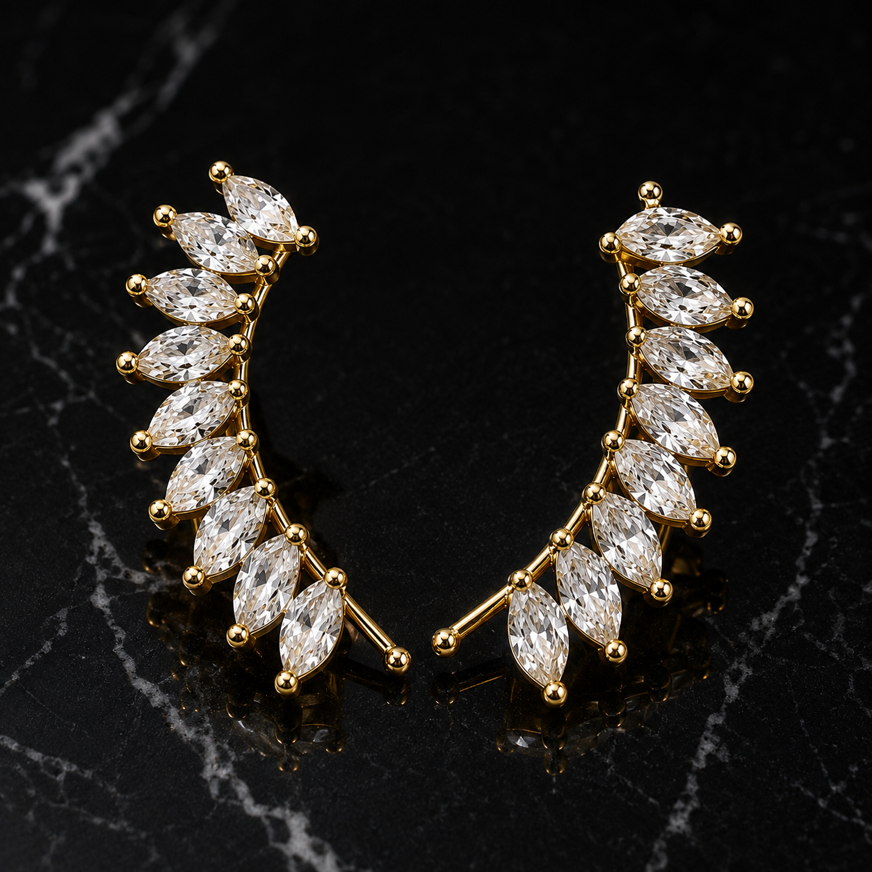 Earrings 543 (Clip Ons) - brass by Qimati