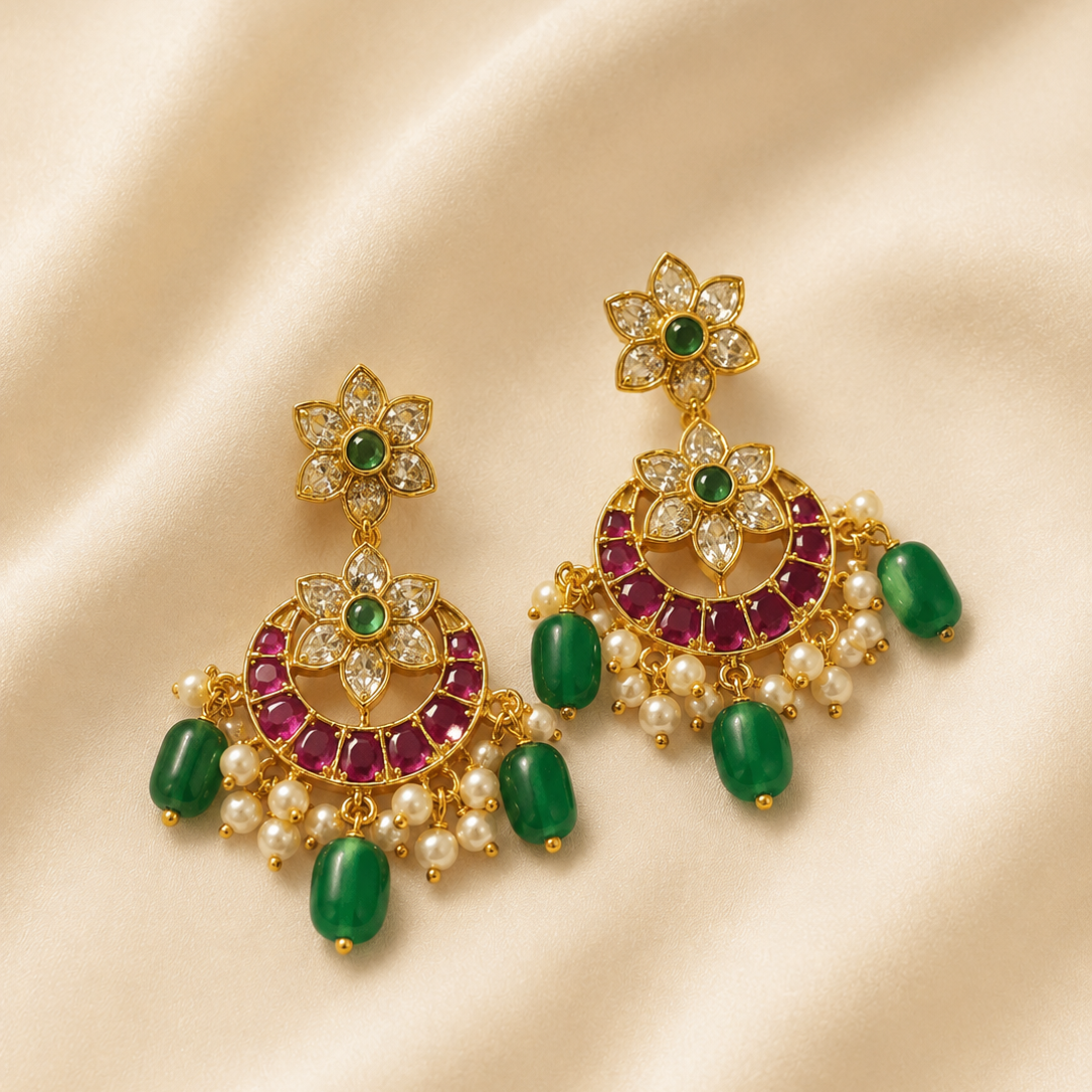 Indian necklace Set (necklace + earring) 024 - Qimati
