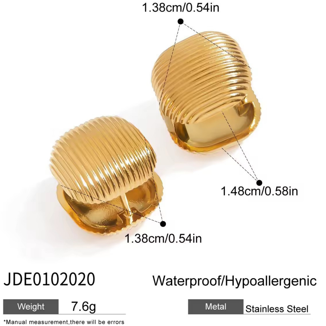 Earrings 048 - 316L stainless steel by Qimati