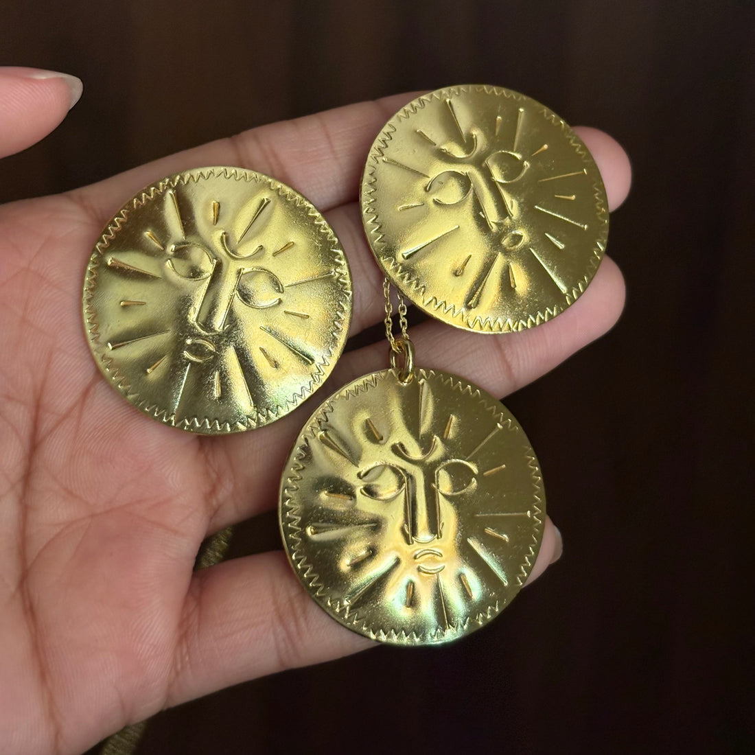 Set (Necklace & Earring) 002 - brass by Qimati