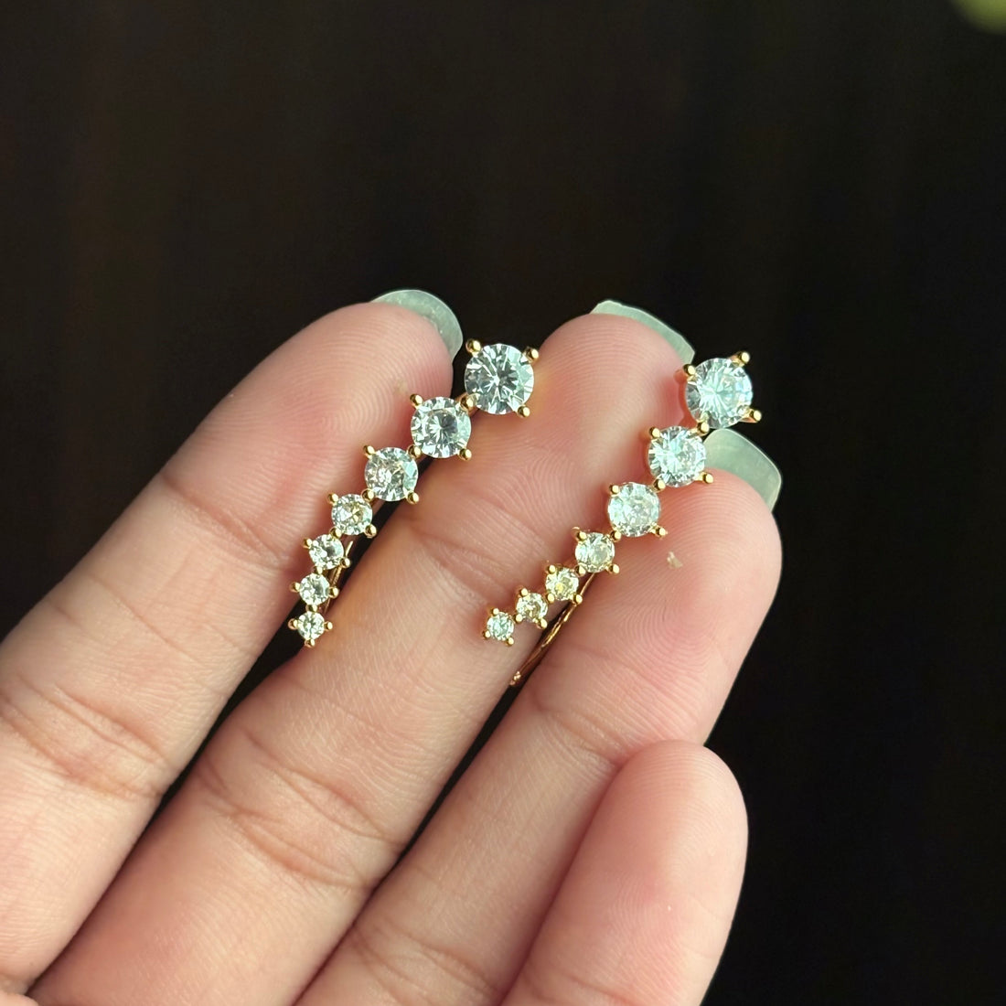 Earrings 333 (Clip-On) - brass by Qimati