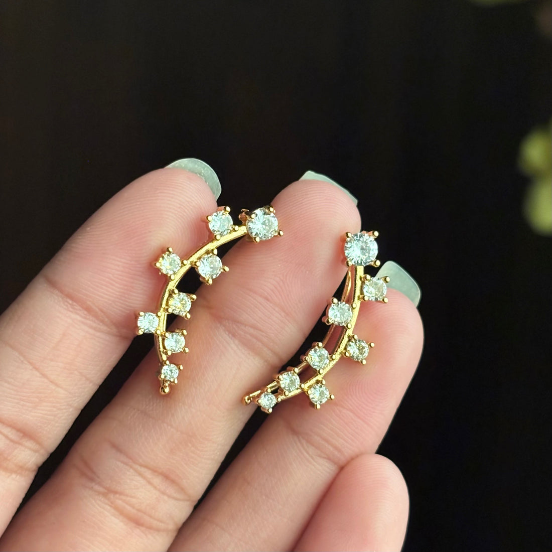 Earrings 156 (Clip-On) - brass by Qimati