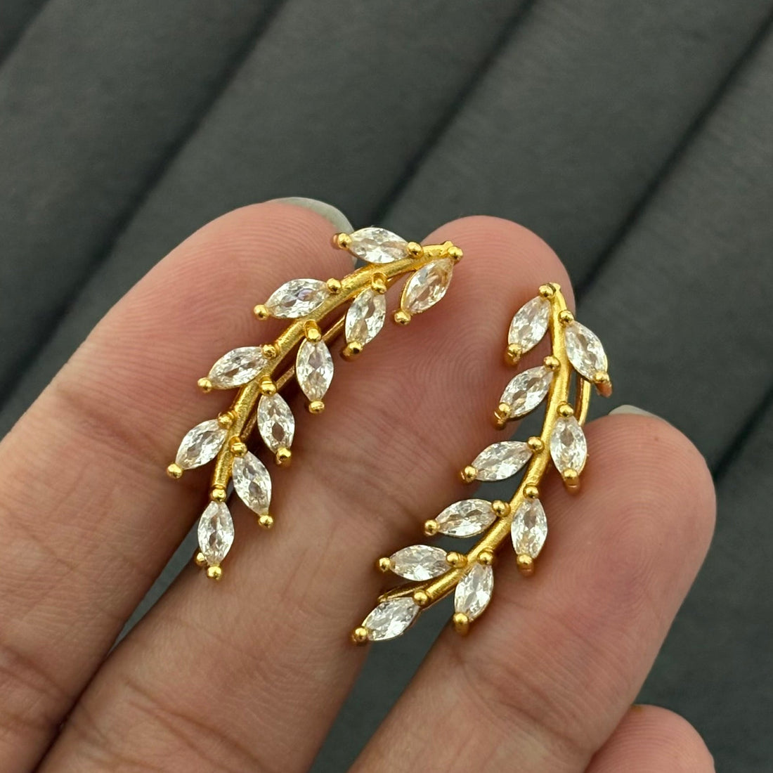 Earrings 214 Clip Style - brass by Qimati