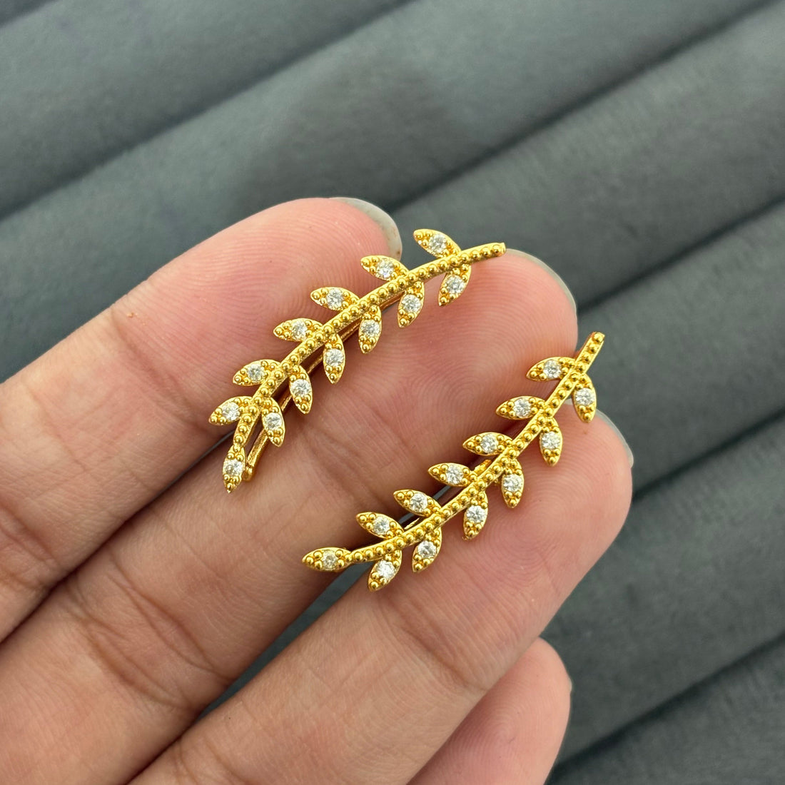 Earrings 215 Clip Style - brass by Qimati