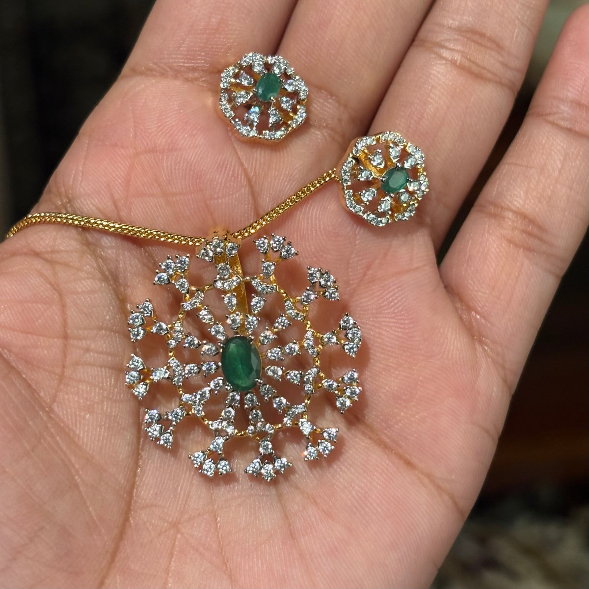 Indian Pendant Sets 015 (Without chain) - Qimati