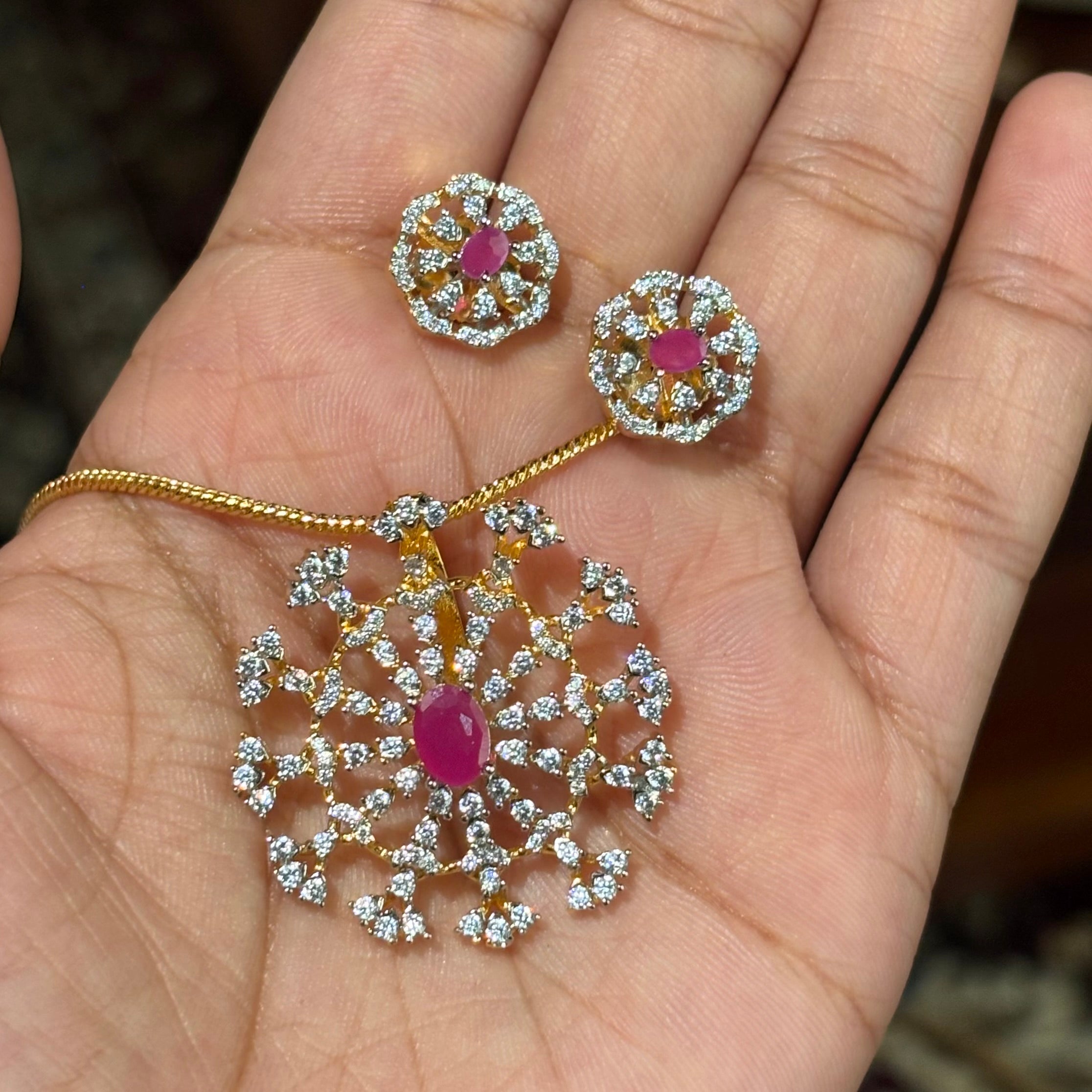 Indian Pendant Sets 012 (Without chain) - Qimati