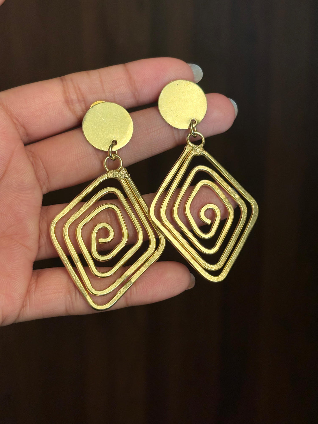 Earrings 098 - brass by Qimati