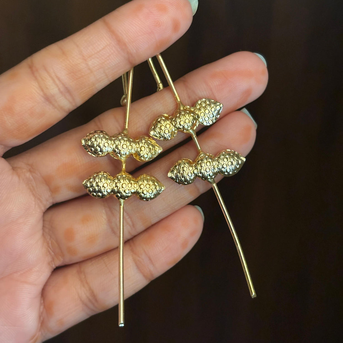 Earrings(Ear-cuffs) 100 - brass by Qimati