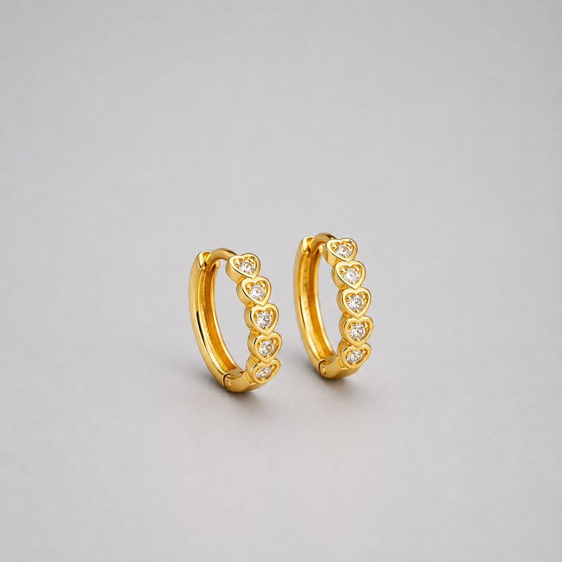 Earrings (Huggies) 297 - brass by Qimati
