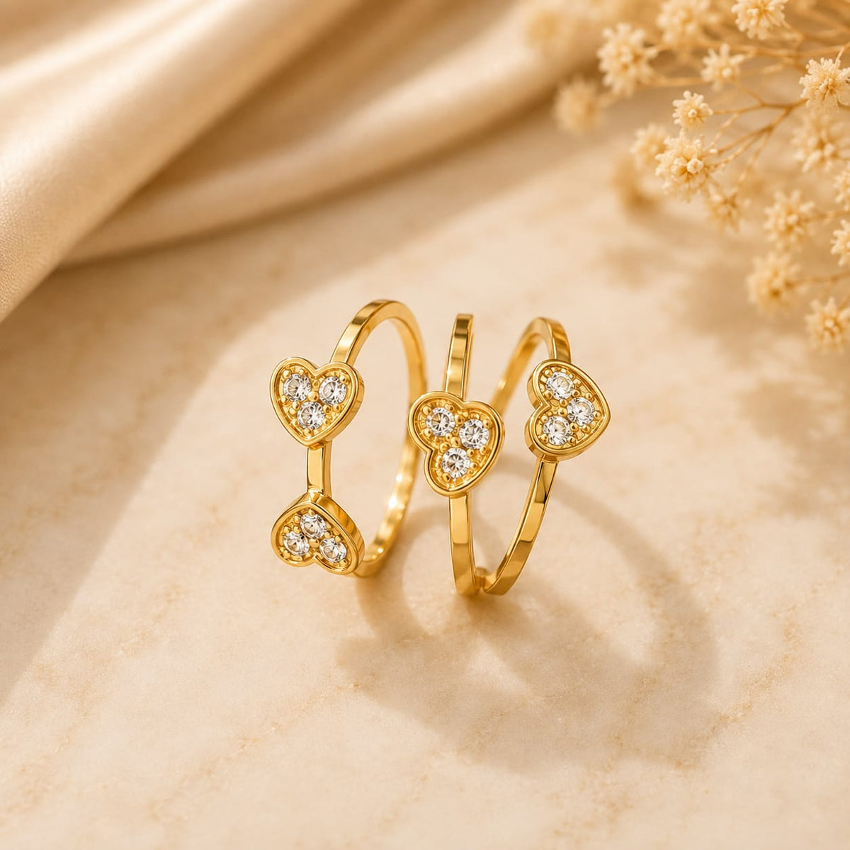 Rings 246 (3 Rings Set) - 304 stainless steel by Qimati