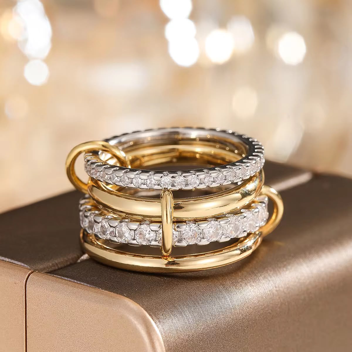 Rings 252 (4 Rings Stack) - 316L stainless steel by Qimati