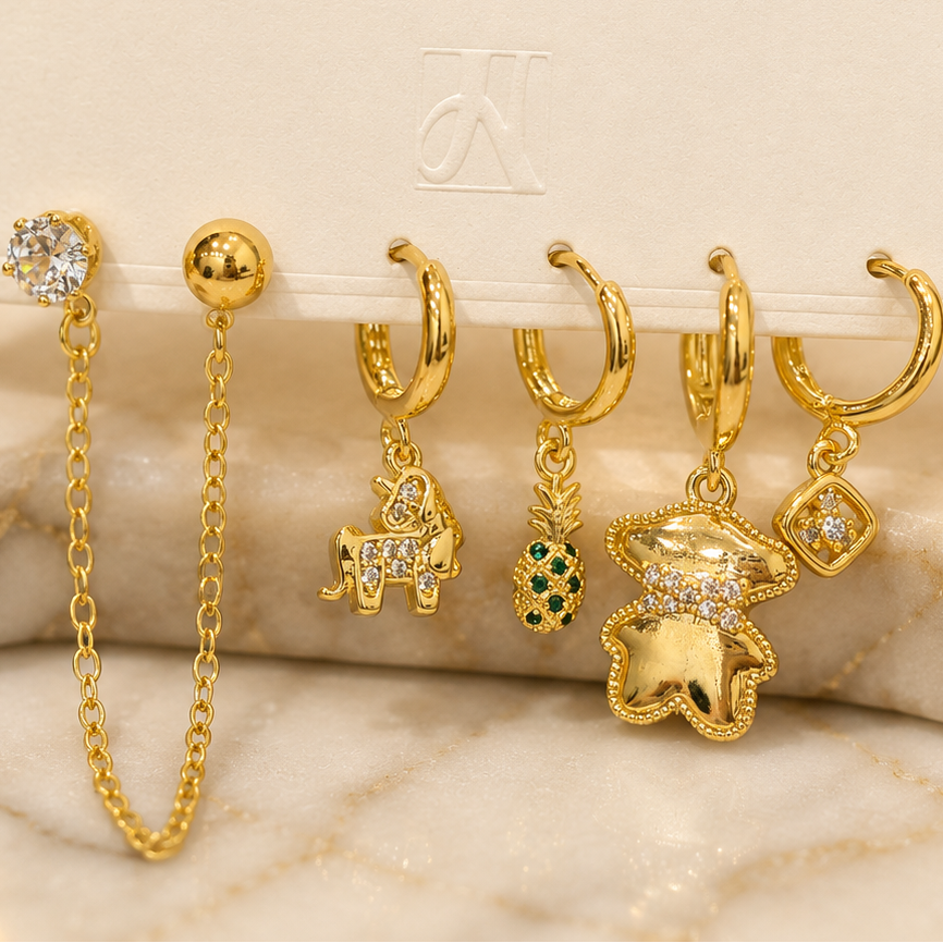 Earrings 585 (Set of 5 Single Ear)