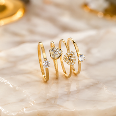 Rings 242 (4 Rings Set) - 304 stainless steel by Qimati