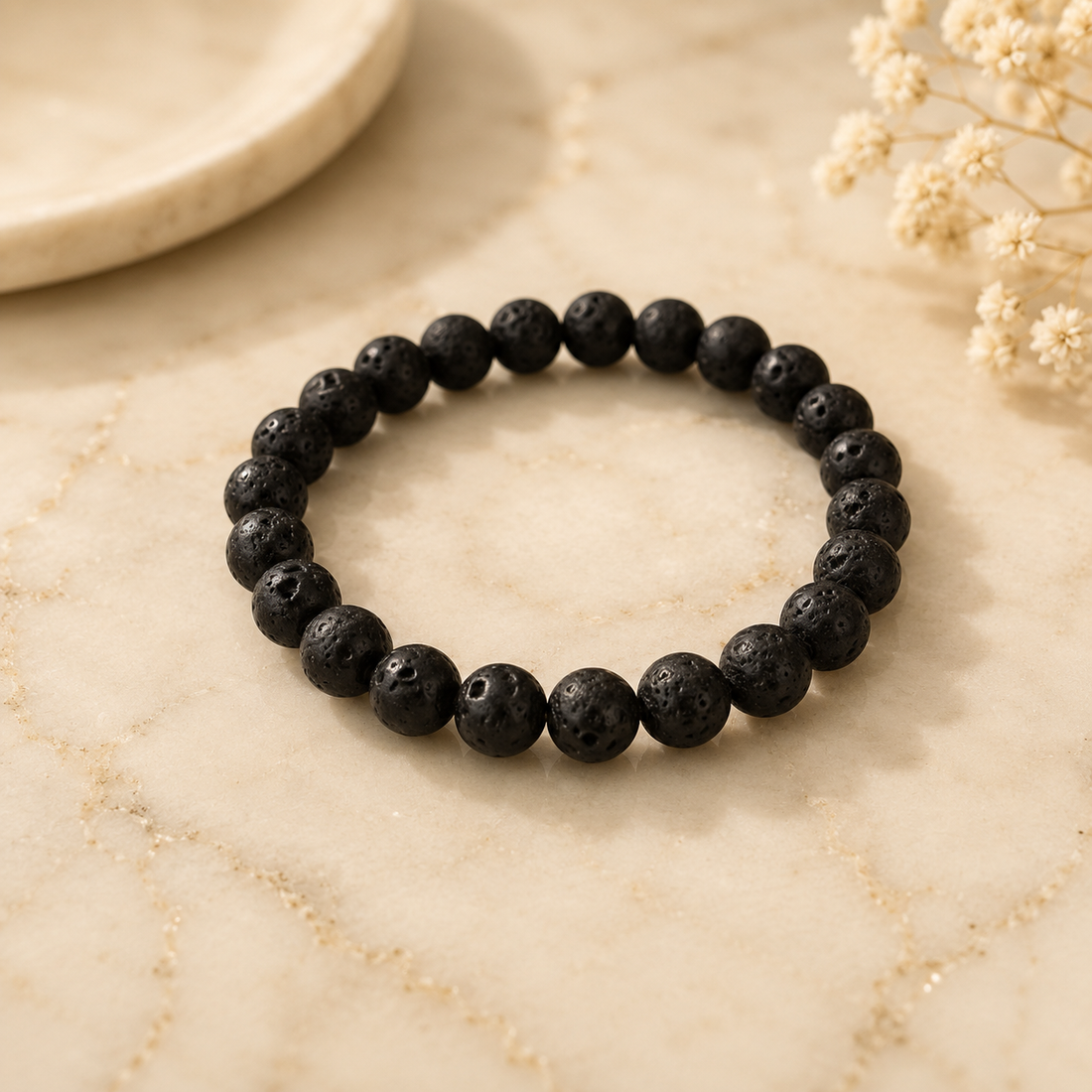 Chain Bracelet 368 (black lava) - Qimati